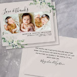 Eucalyptus Photo New Baby Thank You Card<br><div class="desc">A modern eucalyptus photo baby thank you card.</div>