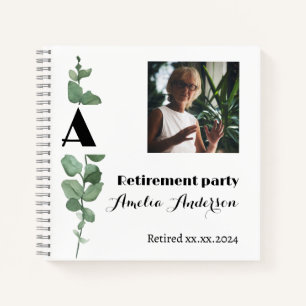 Eucalyptus photo retirement white guest book