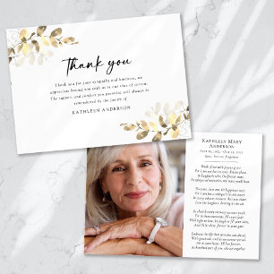 Eucalyptus Photo Sympathy Funeral Thank You Card