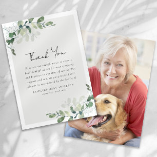 Eucalyptus Photo Sympathy Funeral Thank You Card