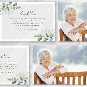 Eucalyptus Photo Sympathy Funeral  Thank You Card