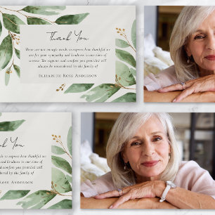 Eucalyptus Photo Sympathy Funeral  Thank You Card