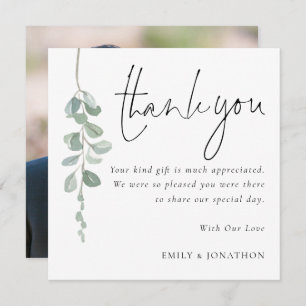 Eucalyptus Photo Wedding Thank You Card