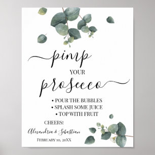 Eucalyptus Pimp your Prosecco Bridal Shower Sign