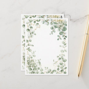 Eucalyptus Populus Botanical Design Wedding Invita Postcard