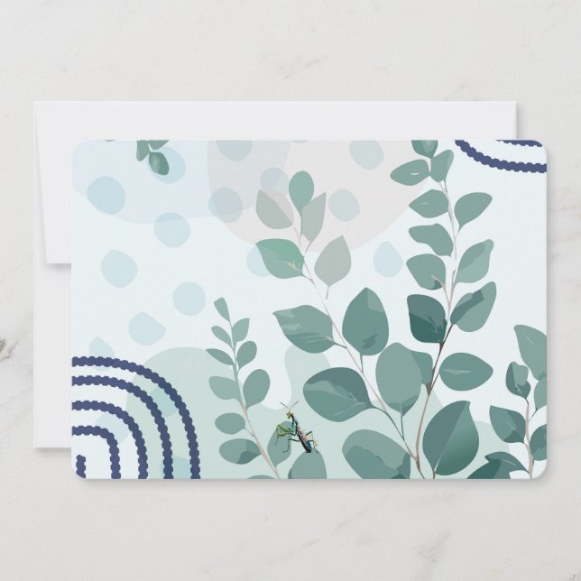 Eucalyptus Praying Mantis Australian Botanical Art Invitation (Front)