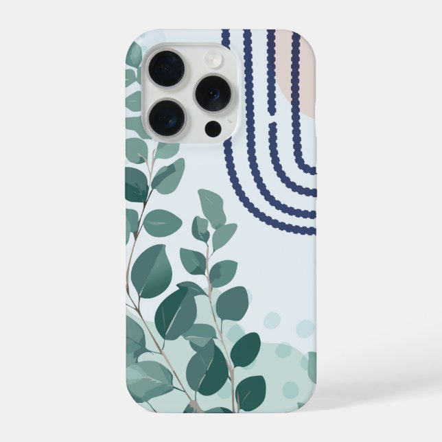 Eucalyptus Praying Mantis Australian Botanical Art iPhone Case (Back)