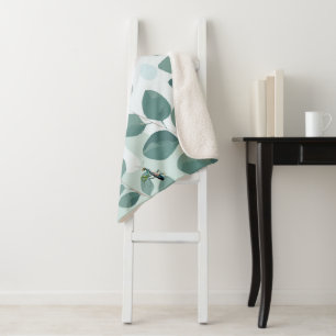 Eucalyptus Praying Mantis Australian Botanical Art Sherpa Blanket