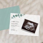 Eucalyptus Pregnancy Baby Reveal Announcement<br><div class="desc">It's always a good time to share this exciting news with your nearest and dearest. Customise this card by uploading your ultrasound photo,  add your details so your nearest and dearest know of this special news.</div>