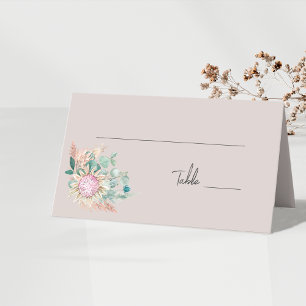 Eucalyptus Protea Pampas Wedding Table Number Place Card