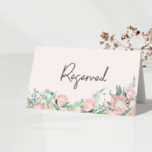 Eucalyptus Protea Pampas Wedding Table Number Place Card