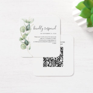 Eucalyptus QR Code RSVP Wedding Website Enclosure