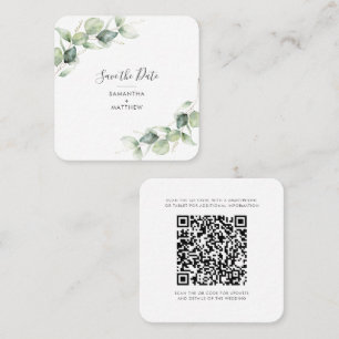 Eucalyptus QR Code Save the Date Card
