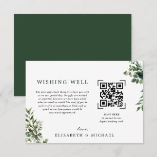 Eucalyptus QR Code Scan Wedding Wishing Well Invitation