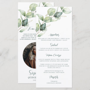 Eucalyptus Quinceanera 15th Birthday Party Photo Menu