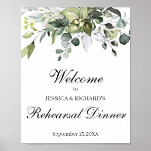 Eucalyptus Rehearsal Dinner Welcome Poster Sign
