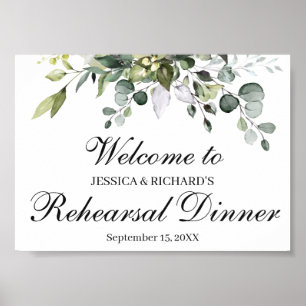 Eucalyptus Rehearsal Dinner Welcome Poster Sign