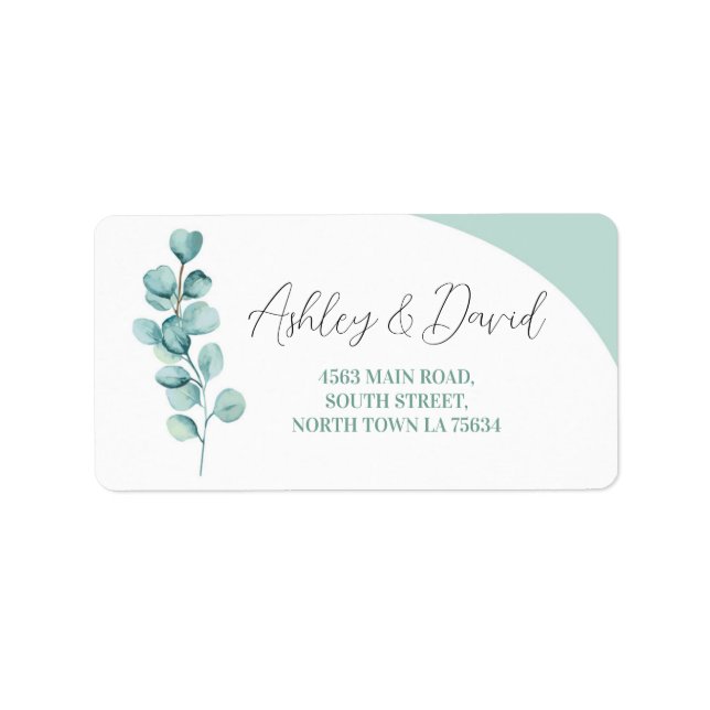 Eucalyptus Return Address Label Wedding Leaves (Front)