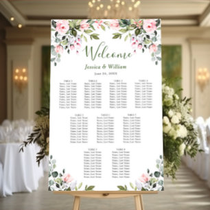 Eucalyptus & Roses 9 Tables Wedding SEATING CHART