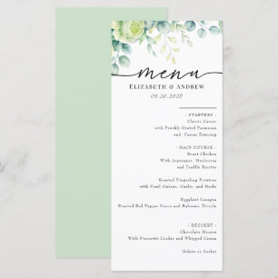 Eucalyptus Roses   Elegant Boho Greenery Wedding Menu