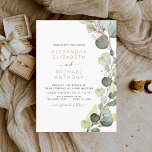Eucalyptus Rustic Botanical Greenery Wedding Invitation<br><div class="desc">Celebrate your special day in natural elegance with our Eucalyptus Rustic Botanical Greenery Wedding Invitation. Infused with the serene beauty of nature, this invitation exudes rustic charm and botanical grace, setting the perfect tone for your wedding celebration. Crafted with attention to detail, the invitation features delicate eucalyptus leaves and greenery...</div>