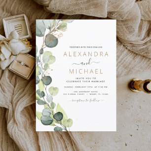 Eucalyptus Rustic Botanical Greenery Wedding Invitation