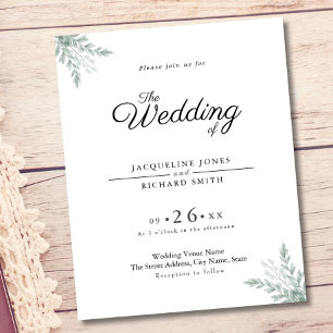 Eucalyptus Rustic Budget Chic Wedding Invitation Flyer