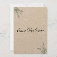 Eucalyptus Rustic Eco Friendly Kraft Save The Date