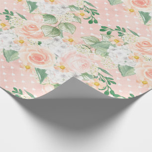 Eucalyptus Rustic Floral Sage Green Pink Wrapping Paper