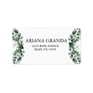 Eucalyptus Rustic Greenery Address  Label