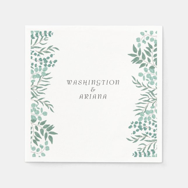 Eucalyptus Rustic Greenery Napkin (Front)