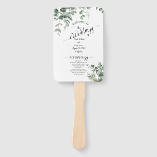 Eucalyptus Rustic Greenery Wedding Hand Fan