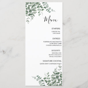 Eucalyptus Rustic Greenery Wedding Menu