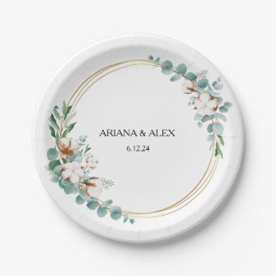 Eucalyptus Rustic Greenery Wedding Paper Plates