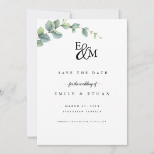 Eucalyptus Rustic Greenery Wedding Save The Date
