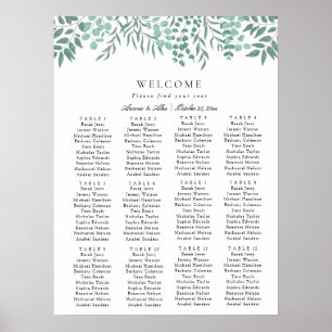 Eucalyptus Rustic Greenery Wedding Seating Chart