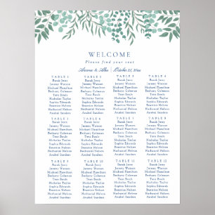 Eucalyptus Rustic Greenery Wedding Seating Chart