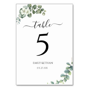 Eucalyptus Rustic Greenery Wedding Table Number