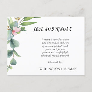Eucalyptus Rustic Greenery Wedding Thank You Card