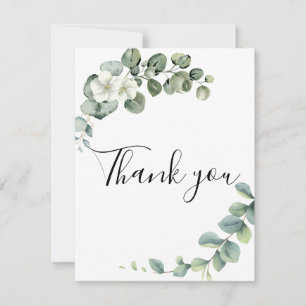 Eucalyptus Rustic Greenery Wedding Thank You Card