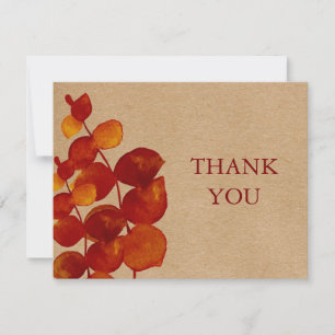 Eucalyptus Rustic Kraft Business Thank You Card