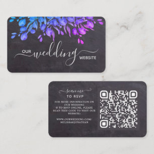 Eucalyptus Rustic Slate Wedding QR Code RSVP Enclosure Card