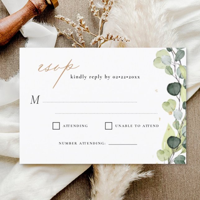 Eucalyptus Rustic Wedding RSVP Invitation (Creator Uploaded)