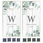 Eucalyptus rustic white wood family monogram