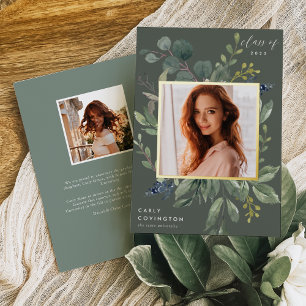 Eucalyptus & Sage Foil Graduation Announcement