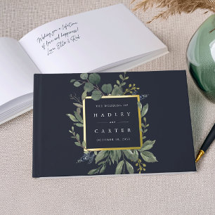 Eucalyptus & Sage   Green Botanical Wedding Guest Book