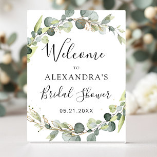Eucalyptus Sage Green Floral Bridal Shower Poster