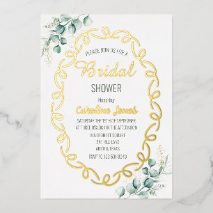 Eucalyptus Sage Green Gold Foil Bridal Shower