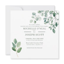 Eucalyptus Sage Green Watercolor Wedding