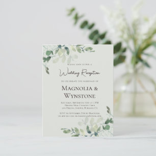 Eucalyptus Sage Green Wedding Reception Invitation